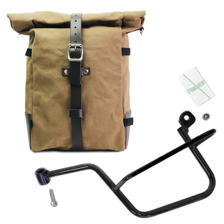 Canvas Pure Side Bag + Left Frame Moto Guzzi V7