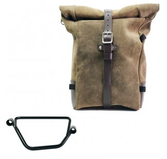 Waxed suede side pannier Pure + Right Frame Honda GB350S