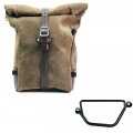Waxed suede side pannier Pure + Left Frame Honda GB350S