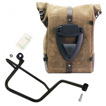 Waxed suede side pannier Pure + Right Frame Moto Guzzi V7