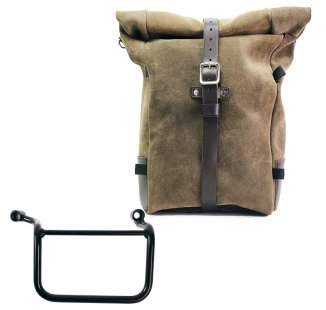 Waxed suede side pannier Pure + Right Frame Royal Enfield Guerrilla 450