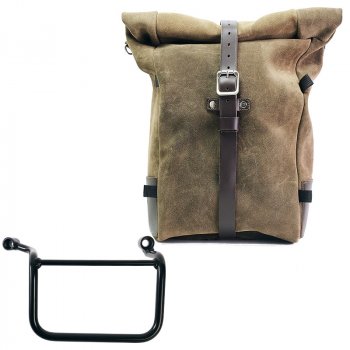 Waxed suede side pannier Pure + Right Frame Royal Enfield Guerrilla 450