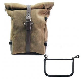 Waxed suede side pannier Pure + Left Frame Royal Enfield Himalayan 450 (2024 until now)