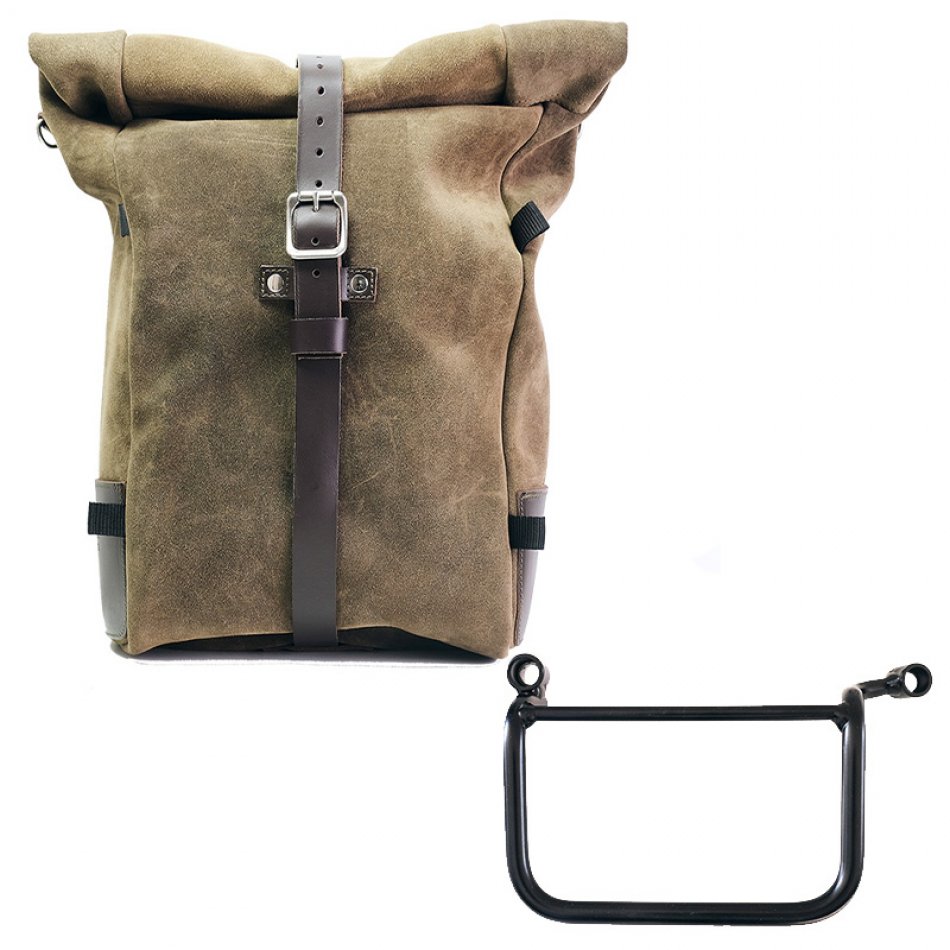 Waxed suede side pannier Pure + Left Frame Royal Enfield Himalayan 450 (2024 until now)