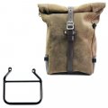 Waxed suede side pannier Pure + Right subframe Triumph Scrambler 400 X (Only compatible with our low exhaust code: 4206Low)