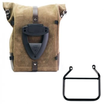 Waxed suede side pannier Pure + Left Subframe Triumph Scrambler 400 X