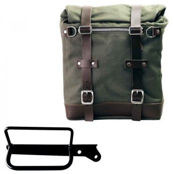 Canvas Side Pannier Scram 22L-30L + Right Frame Royal Enfield Hunter 350