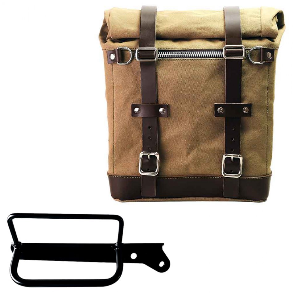 Canvas Side Pannier Scram 22L-30L + Right Frame Royal Enfield Hunter 350
