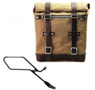 Canvas Side Pannier Scram 22L-30L + Right Frame Triumph Bonneville Bobber