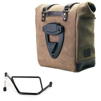 Waxed suede side pannier Scram 22L-30L  + Right Frame BMW F450GS