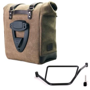 Waxed suede side pannier Scram 22L-30L  + Left Frame BMW F450GS