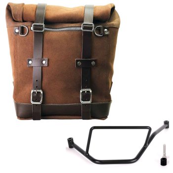 Waxed suede side pannier Scram 22L-30L  + Left Frame BMW F450GS