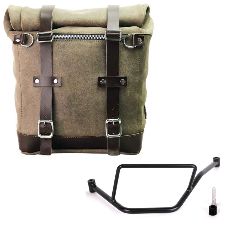 Waxed suede side pannier Scram 22L-30L  + Left Frame BMW F450GS