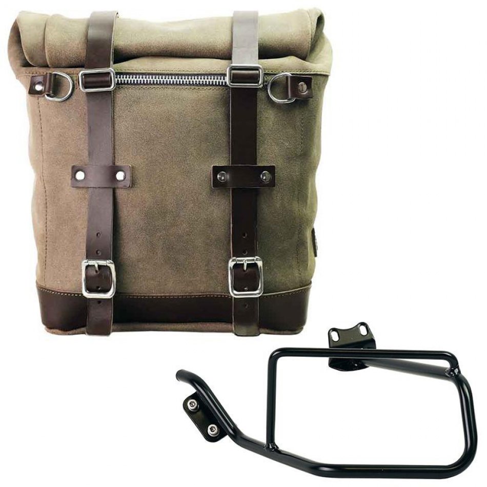 Waxed suede side pannier Scram 22L-30L  + Left subframe R850R - R1100R - R1150R