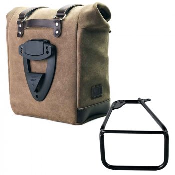 Waxed suede side pannier Scram 22L-30L  + Left Subframe BMW R12 NineT