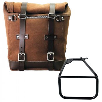 Waxed suede side pannier Scram 22L-30L  + Left Subframe BMW R12 NineT