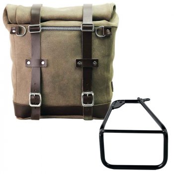 Waxed suede side pannier Scram 22L-30L  + Left Subframe BMW R12 NineT