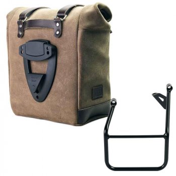 Waxed suede side pannier Scram 22L-30L  + Left Subframe BMW R1300GS