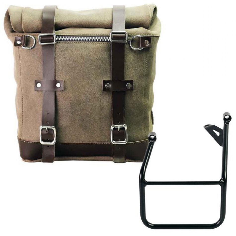 Waxed suede side pannier Scram 22L-30L  + Left Subframe BMW R1300GS