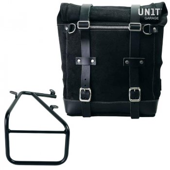 Waxed suede side pannier Scram 22L-30L  + Right side pannier subframe for Sportail R18 Kit