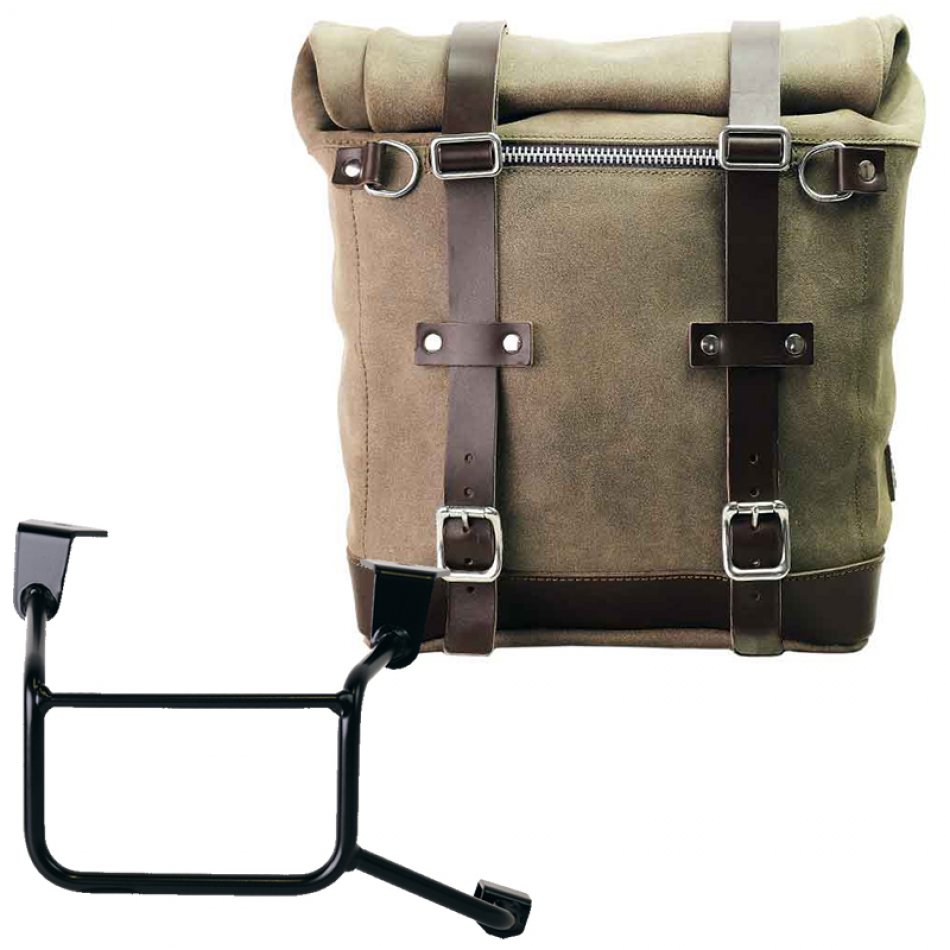 Waxed suede side pannier Scram 22L-30L  + Right Frame Honda CRF1100L Africa Twin & Adventure Sports (2024 until now)