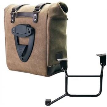 Waxed suede side pannier Scram 22L-30L  + Left Frame Honda CRF1100L Africa Twin & Adventure Sports (2024 until now)