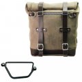 Waxed suede side pannier Scram 22L-30L  + Right Frame Honda GB350S