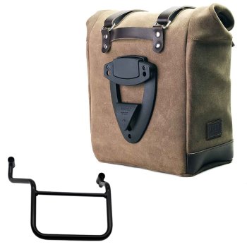 Waxed suede side pannier Scram 22L-30L  + Right Frame Honda Transalp 750 (2023 until now)