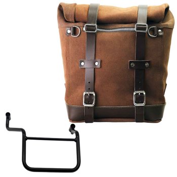 Waxed suede side pannier Scram 22L-30L  + Right Frame Honda Transalp 750 (2023 until now)