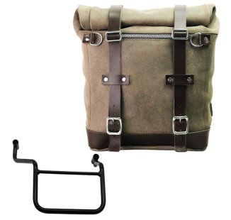 Waxed suede side pannier Scram 22L-30L  + Right Frame Honda Transalp 750 (2023 until now)