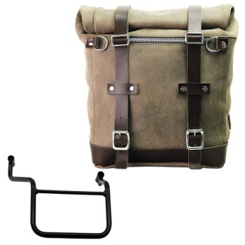 Waxed suede side pannier Scram 22L-30L  + Right Frame Honda Transalp 750 (2023 until now)