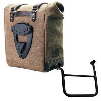 Waxed suede side pannier Scram 22L-30L  + Left Frame Honda Transalp 750 (2023 until now)