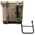 Waxed suede side pannier Scram 22L-30L  + Left Frame Honda Transalp 750 (2023 until now)
