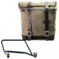 Waxed suede side pannier Scram 22L-30L + Right Subframe Kawasaki Z650RS - Z900RS