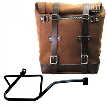Waxed suede side pannier Scram 22L-30L  + Right Frame Moto Guzzi V7 EURO5 PLUS (2025 until now)