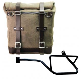 Waxed suede side pannier Scram 22L-30L  + Left Frame Moto Guzzi V7 EURO5 PLUS (2025 until now)
