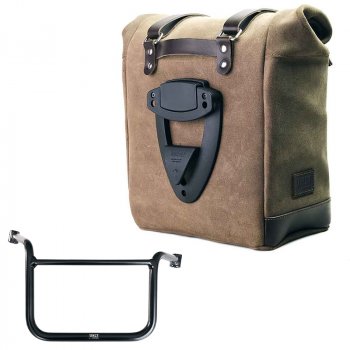 Waxed suede side pannier Scram 22L-30L  + Right subrame Moto Guzzi V85TT (2024 until now)