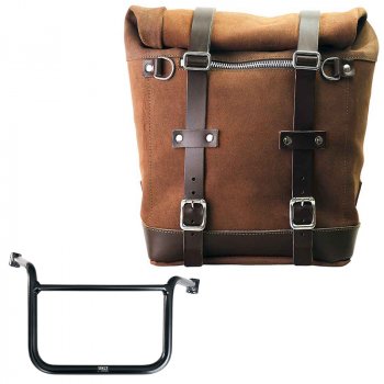 Waxed suede side pannier Scram 22L-30L  + Right subrame Moto Guzzi V85TT (2024 until now)