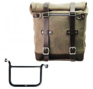 Waxed suede side pannier Scram 22L-30L  + Right subrame Moto Guzzi V85TT (2024 until now)