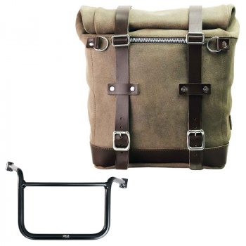 Waxed suede side pannier Scram 22L-30L  + Right subrame Moto Guzzi V85TT (2024 until now)