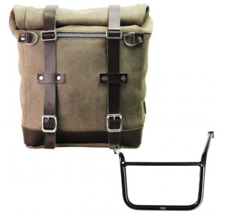 Waxed suede side pannier Scram 22L-30L  + Left subframe Guzzi V85TT (2024 until now)