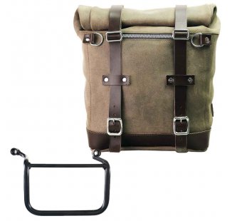 Waxed suede side pannier Scram 22L-30L  + Right Frame Royal Enfield Himalayan 450 (2024 until now)