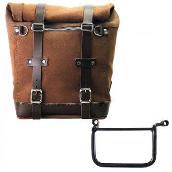 Waxed suede side pannier Scram 22L-30L  + Left Frame Royal Enfield Himalayan 450 (2024 until now)