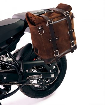 Waxed suede side pannier Scram 22L-30L  + Left Frame Royal Enfield Himalayan 450 (2024 until now)