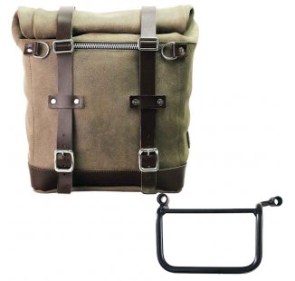 Waxed suede side pannier Scram 22L-30L  + Left Frame Royal Enfield Himalayan 450 (2024 until now)