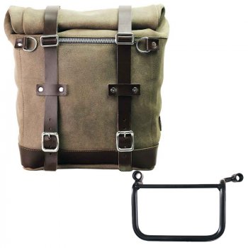 Waxed suede side pannier Scram 22L-30L  + Left Frame Royal Enfield Himalayan 450 (2024 until now)