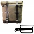 Waxed suede side pannier Scram 22L-30L  + Left Frame Royal Enfield