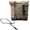 Waxed suede side pannier Scram 22L-30L  + Right Frame Triumph Bonneville Bobber