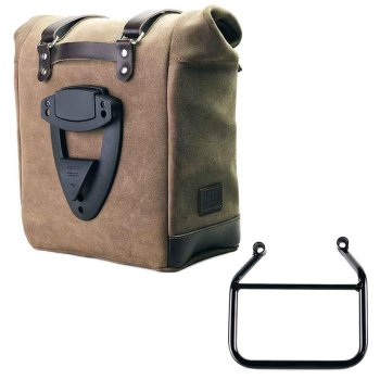 Waxed suede side pannier Scram 22L-30L  + Left Subframe Triumph Speed 400 & Scrambler 400 X
