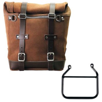 Waxed suede side pannier Scram 22L-30L  + Left Subframe Triumph Speed 400 & Scrambler 400 X